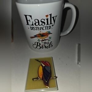 Colorful Bird Mug With Free Brooch